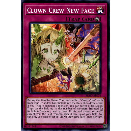 [ Bài Yugioh Chính Hãng ] BLZD-AE074 Clown Crew New Face - Common