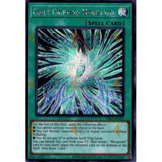 [ Bài Yugioh Chính Hãng ] ES02-AE101 Guilt-Gripping Morganite - Secret Rare
