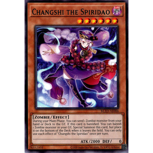 [ Bài Yugioh Chính Hãng ] BLZD-AE086 Changshi the Spiridao - Rare