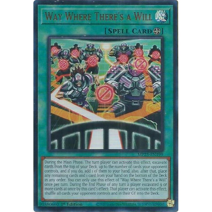 [ Bài Yugioh Chính Hãng ] Way Where There's a Will - MP25-EN199 - Ultra Rare 1st Edition