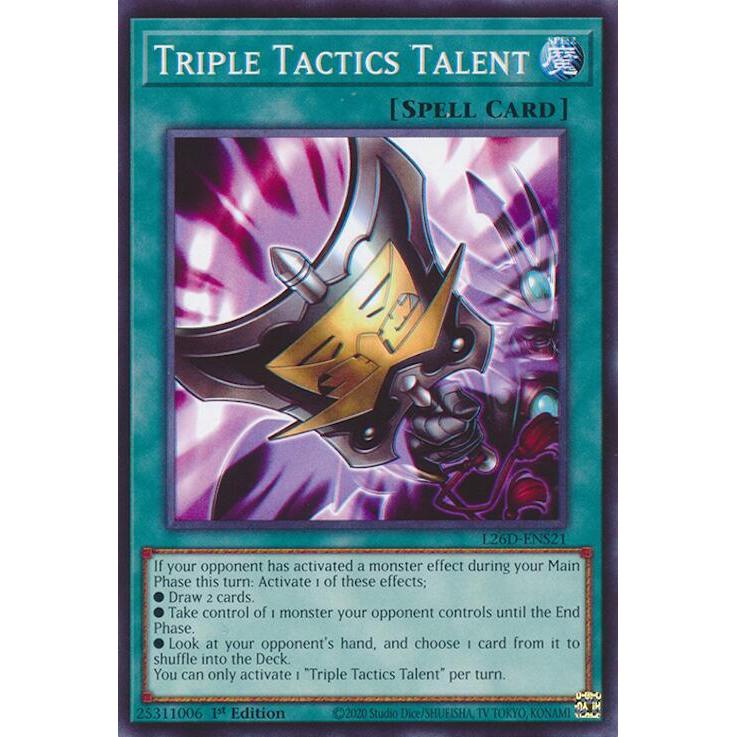 [ Bài Yugioh Chính Hãng ] Triple Tactics Talent - L26D-ENS21/L26D-ENX21 - Common