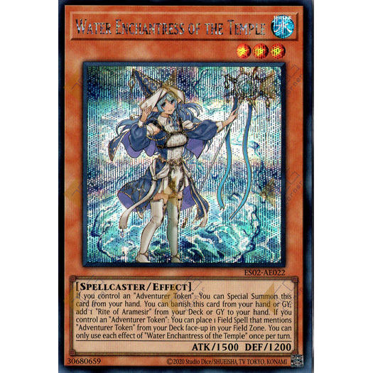 [ Bài Yugioh Chính Hãng ] ES02-AE022 Water Enchantress of the Temple - Secret Rare