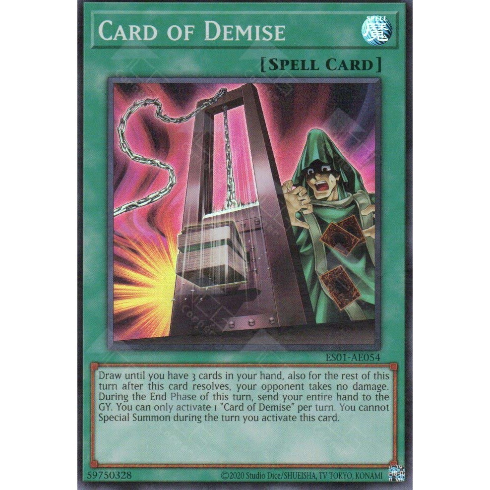 [ Bài Yugioh Chính Hãng ] ES01-AE054 Card of Demise - Super Rare