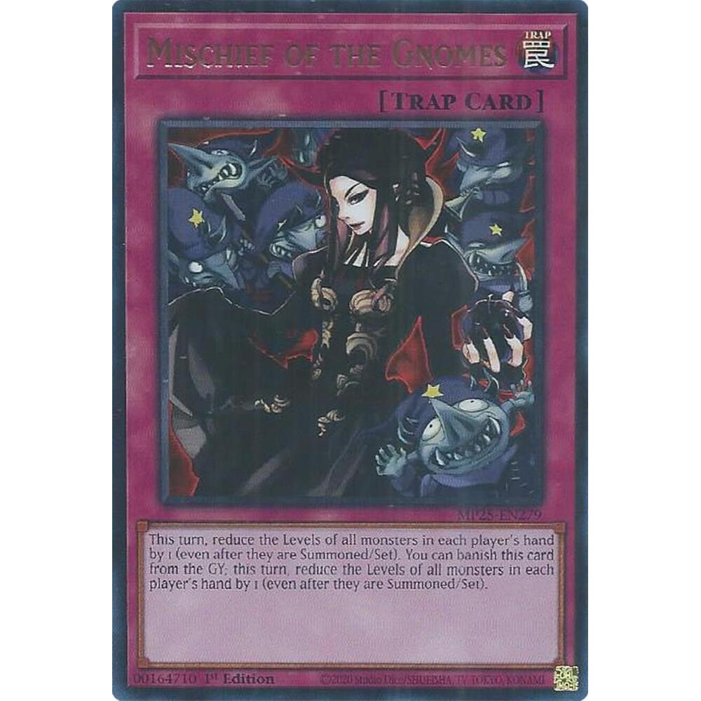 [ Bài Yugioh Chính Hãng ] Mischief of the Gnomes - MP25-EN279 - Ultra Rare 1st Edition