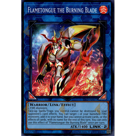 [ Bài Yugioh Chính Hãng ] ES02-AE077 Flametongue the Burning Blade - Super Rare