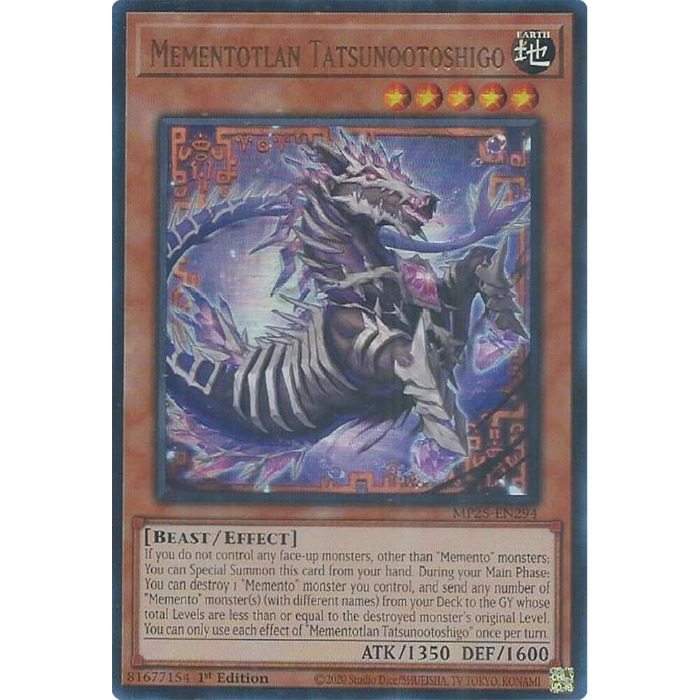 [ Bài Yugioh Chính Hãng ] Mementotlan Tatsunootoshigo - MP25-EN294 - Ultra Rare 1st Edition