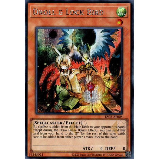 [ Bài Yugioh Chính Hãng ] ES02-AE005 Droll & Lock Bird - Secret Rare