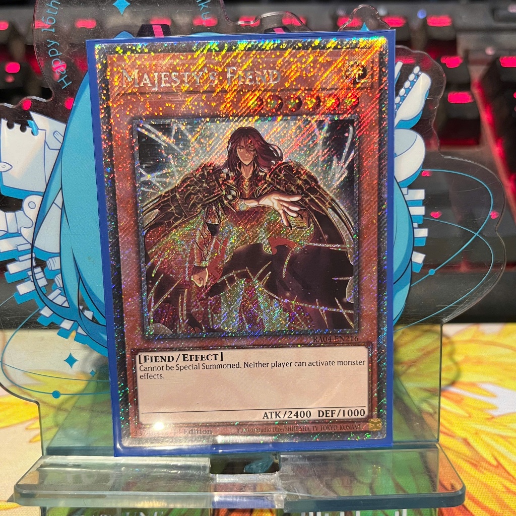 [ Bài Yugioh Chính Hãng ] Majesty's Fiend - RA04-EN216 - Platinum Secret Rare 1st Edition