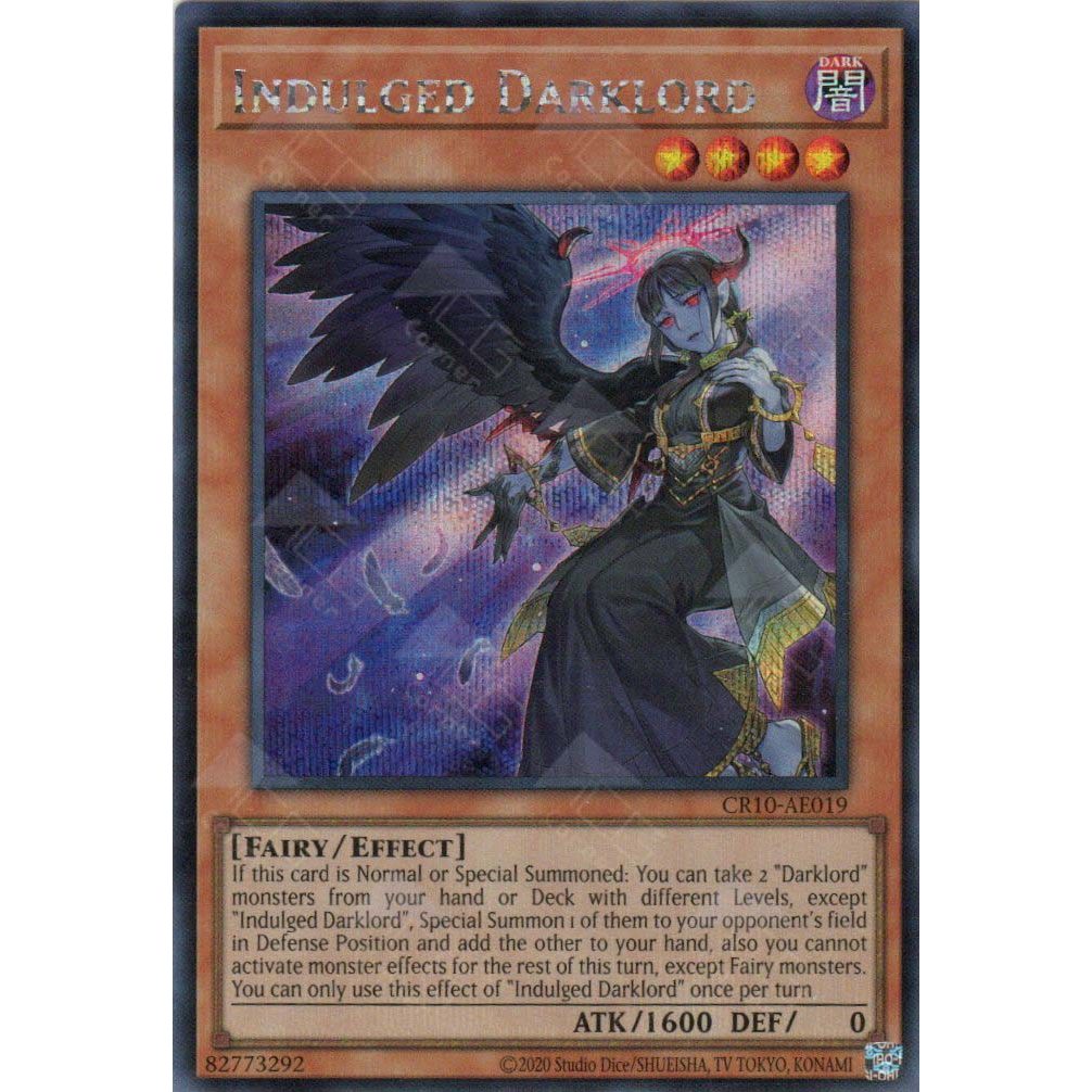[ Bài Yugioh Chính Hãng ] CR10-AE019 Indulged Darklord (SER)