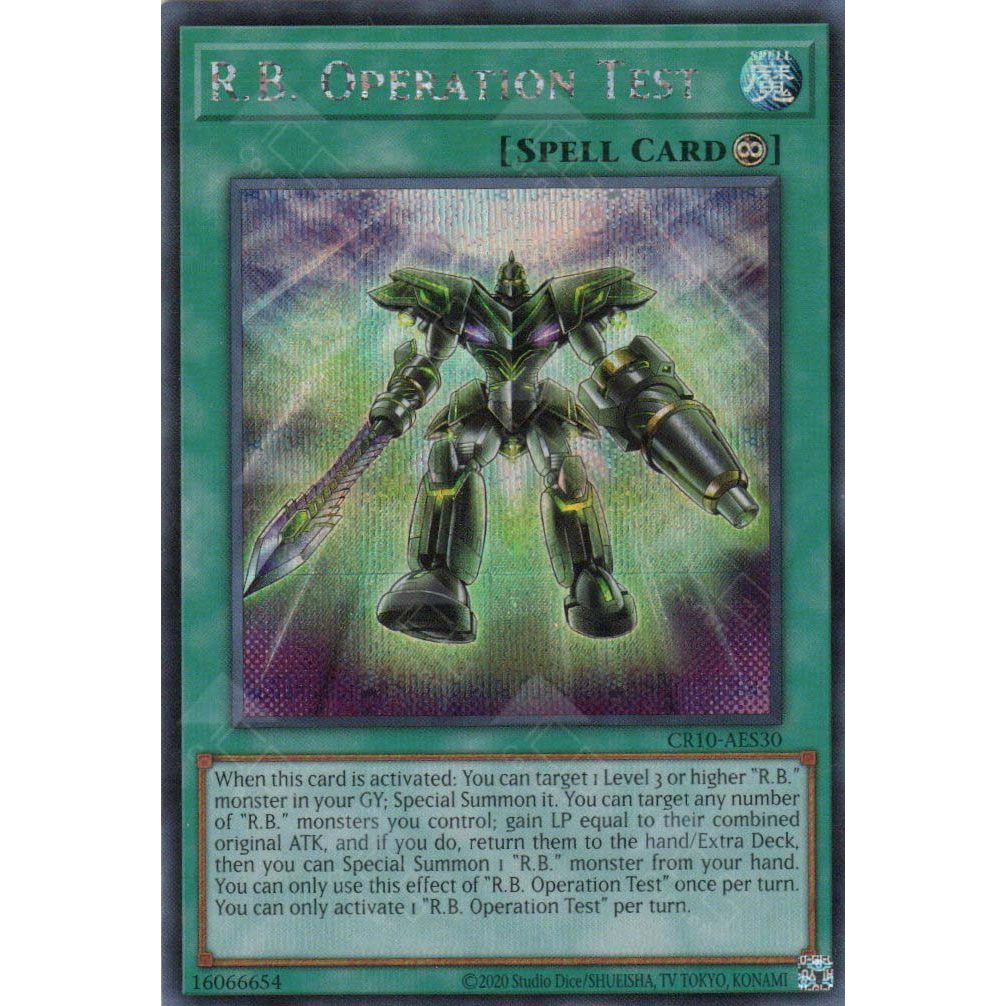 [ Bài Yugioh Chính Hãng ] CR10-AES30 R.B. Operation Test (SER)