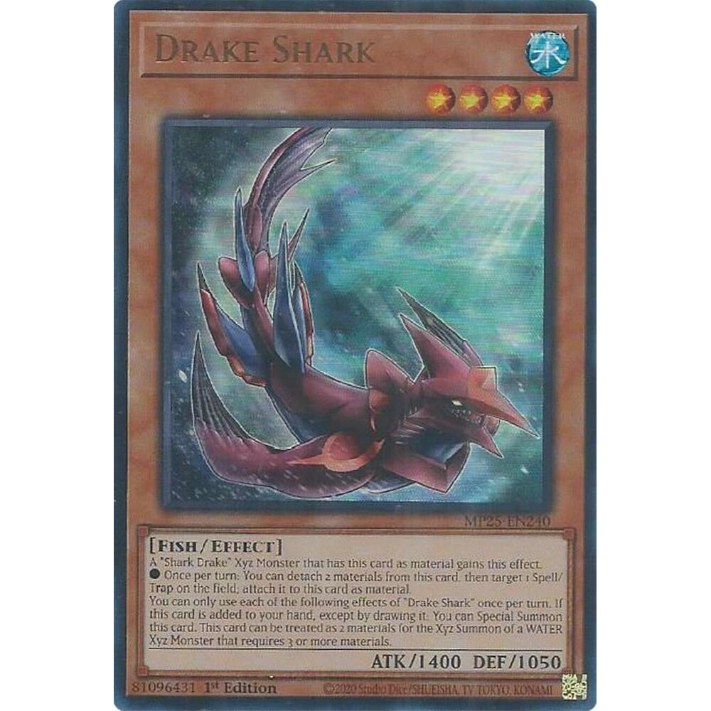[ Bài Yugioh Chính Hãng ] Drake Shark - MP25-EN240 - Ultra Rare 1st Edition