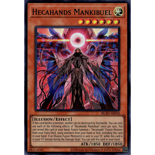 [ Bài Yugioh Chính Hãng ] BLZD-AE018 Hecahands Mankibuel - Super Rare
