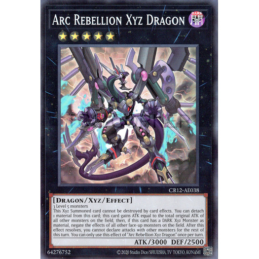 [ Bài Yugioh Chính Hãng ] CR12-AE038 Arc Rebellion Xyz Dragon - Super Rare