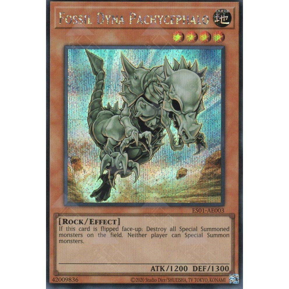 [ Bài Yugioh Chính Hãng ] ES01-AE003 Fossil Dyna Pachycephalo - Secret Rare