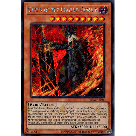 [ Bài Yugioh Chính Hãng ] ES02-AE035 Queen of the Blazing Domain - Secret Rare