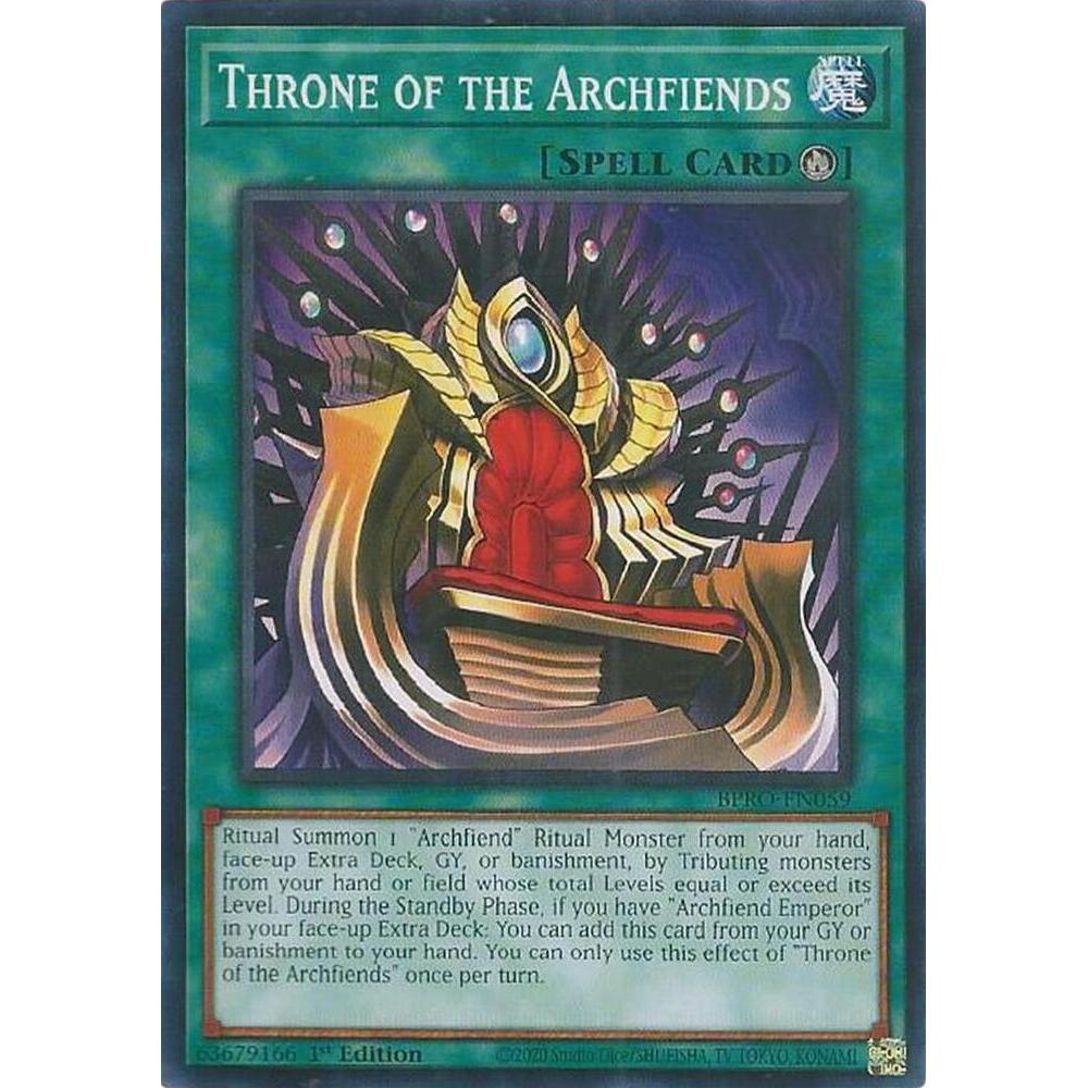 [ Bài Yugioh Chính Hãng ]  Throne of the Archfiends - BPRO-EN059 - Common 1st Edition