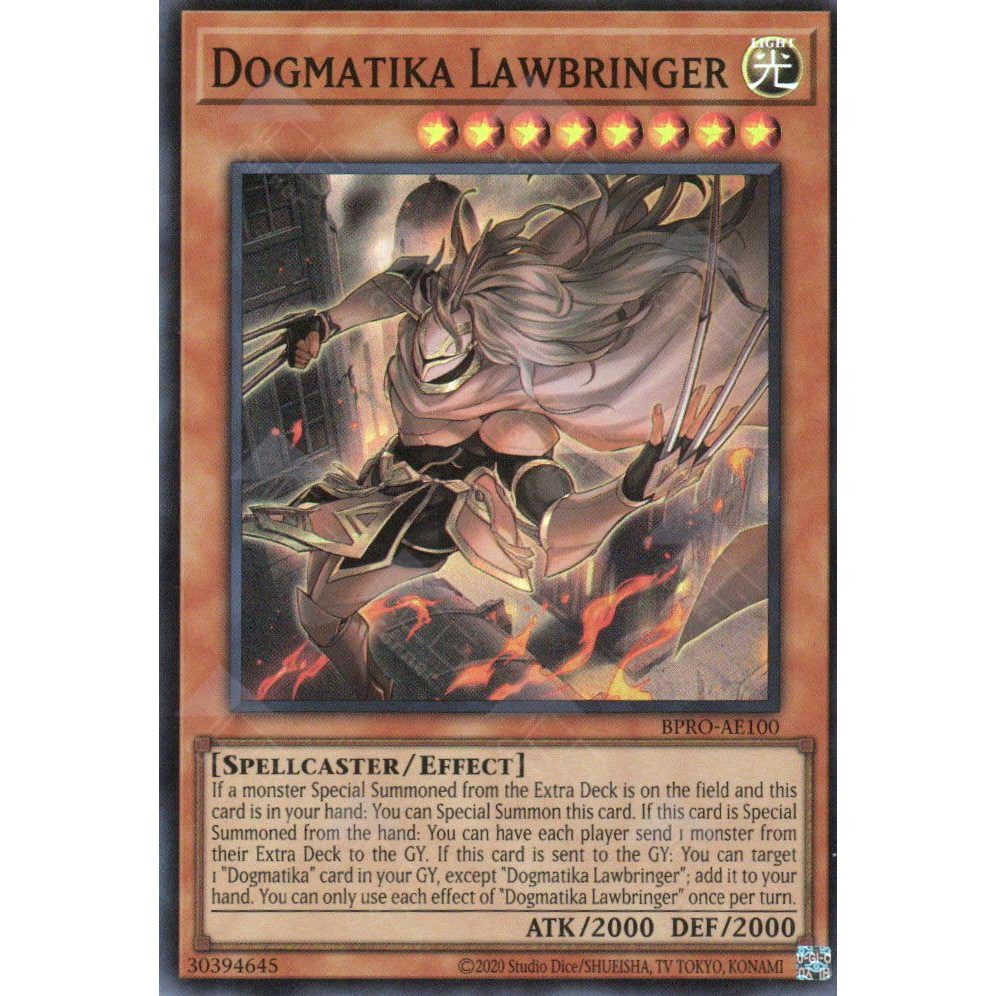 [ Bài Yugioh Chính Hãng ] BPRO-AE100 Dogmatika Lawbringer - Super Rare