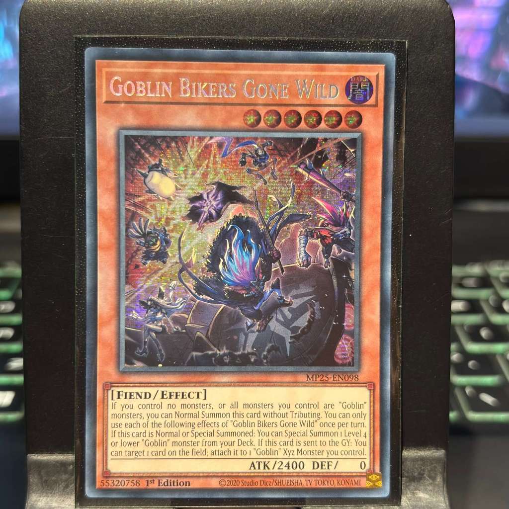 [ Bài Yugioh Chính Hãng ] Goblin Bikers Gone Wild - MP25-EN098 - Prismatic Secret Rare 1st Edition