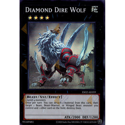 [ Bài Yugioh Chính Hãng ] ES02-AE059 Diamond Dire Wolf - Super Rare