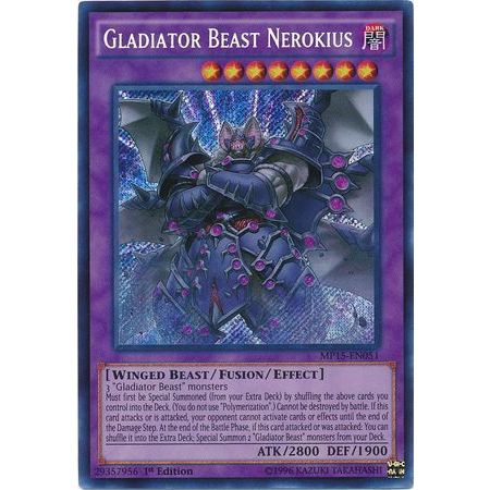[ Bài Yugioh Chính Hãng ] Gladiator Beast Nerokius - MP15-EN051 - Secret Rare 1st Edition