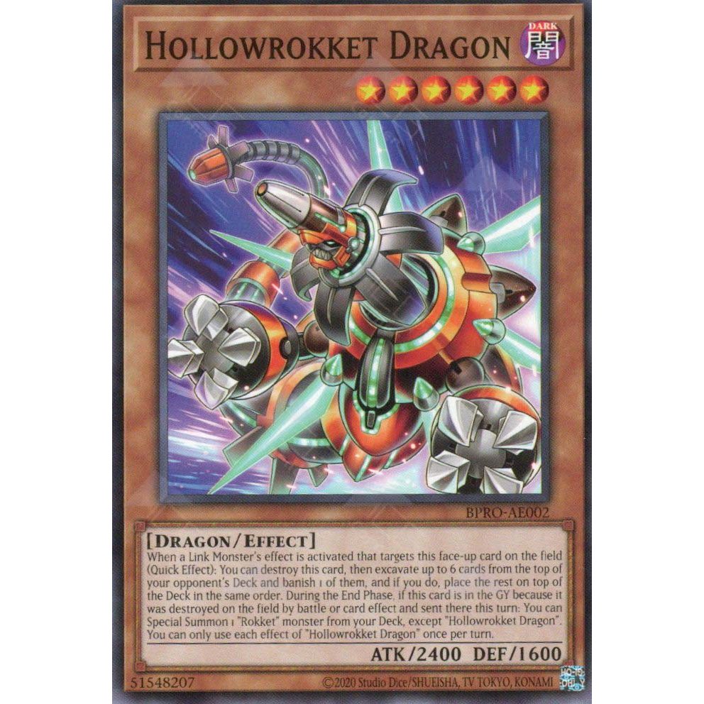[ Bài Yugioh Chính Hãng ] BPRO-AE002 Hollowrokket Dragon - Common