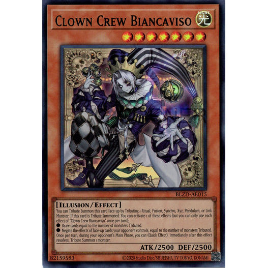 [ Bài Yugioh Chính Hãng ] BLZD-AE015 Clown Crew Biancaviso - Ultra Rare