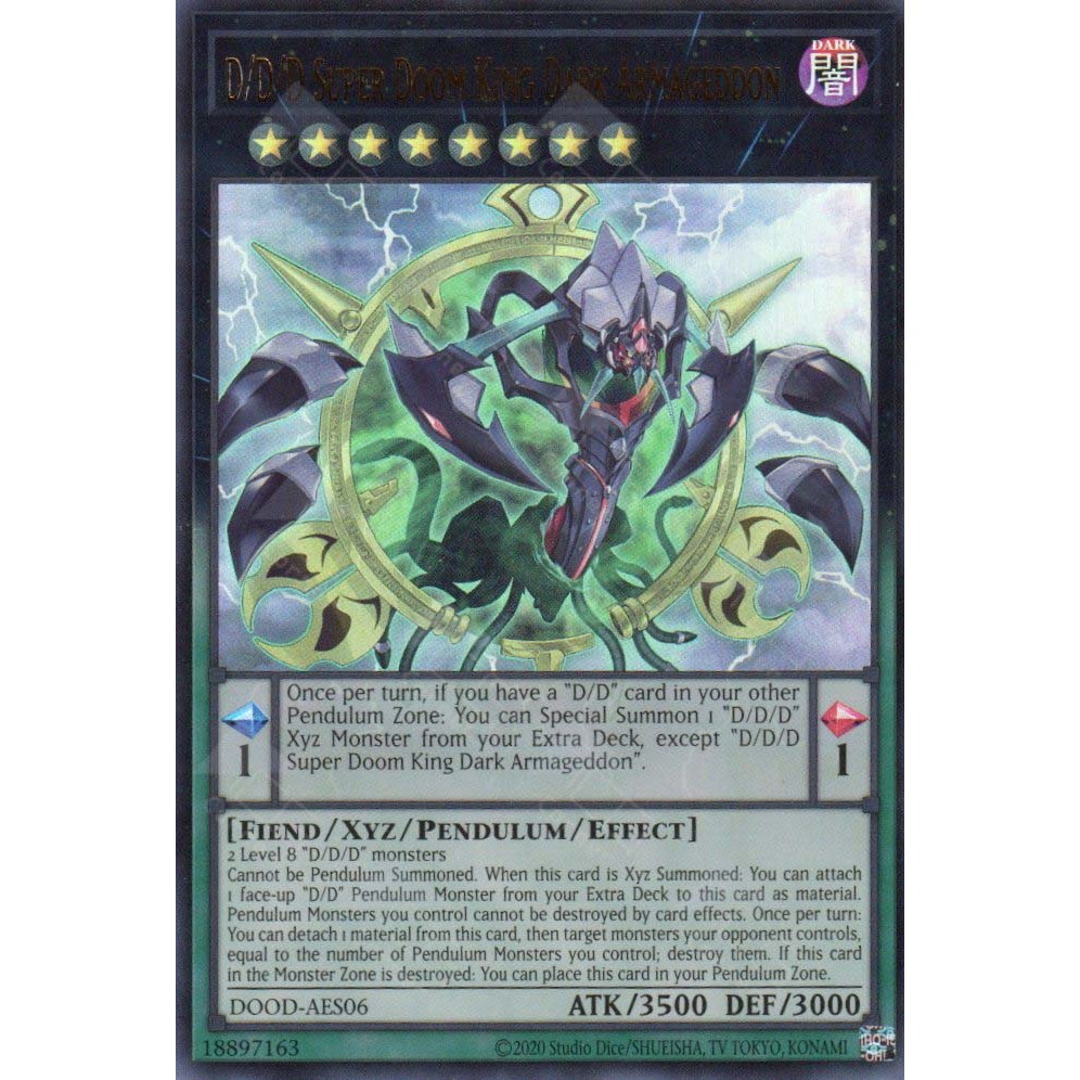 [ Bài Yugioh Chính Hãng ] DOOD-AES06 D/D/D Super Doom King Dark Armageddon (UR