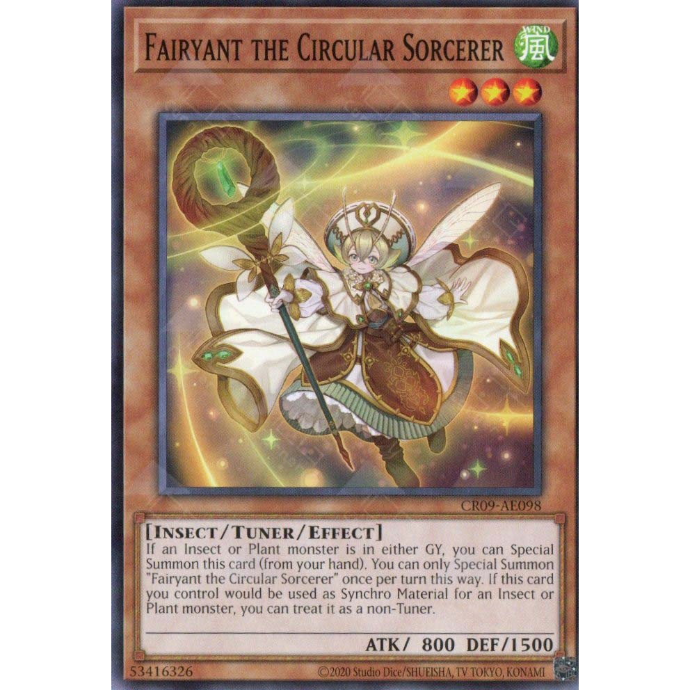 [ Bài Yugioh Chính Hãng ] CR09-AE098 Fairyant the Circular Sorcerer - Common