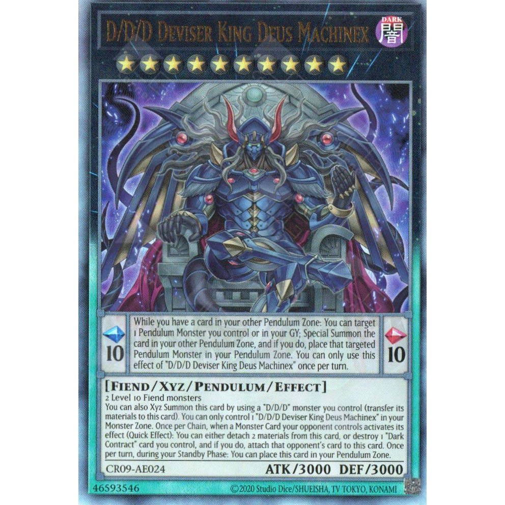 [ Bài Yugioh Chính Hãng ] CR09-AE024 D/D/D Deviser King Deus Machinex - Ultimate Rare
