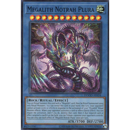 [ Bài Yugioh Chính Hãng ] DOOD-AE034 Megalith Notrah Plura - Super Rare