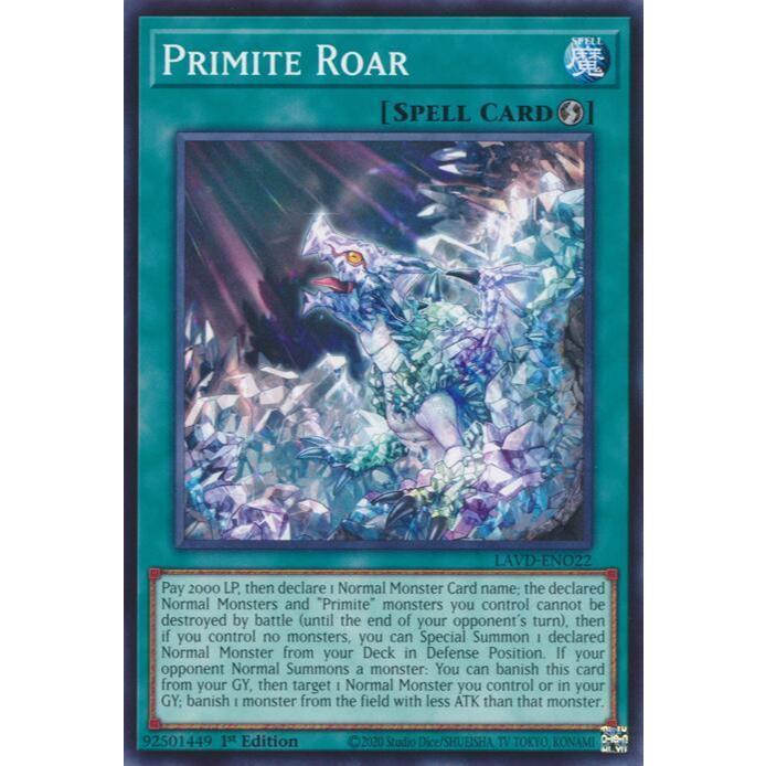 [ Bài Yugioh Chính Hãng ] Primite Roar - LAVD-ENO22 - Common