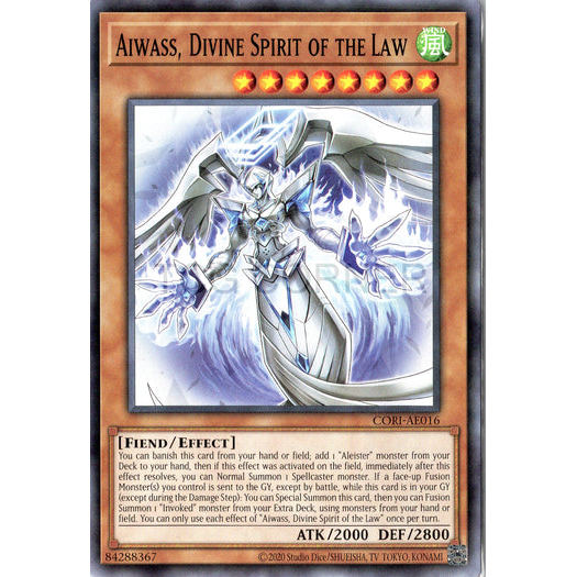 [ Bài Yugioh Chính Hãng ] CORI-AE016 Aiwass, Divine Spirit of the Law - Common