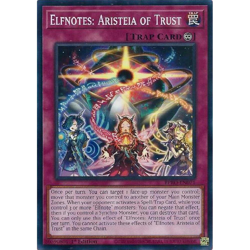 [ Bài Yugioh Chính Hãng ]  Elfnotes: Aristeia of Trust - BPRO-EN071 - Common 1st Edition