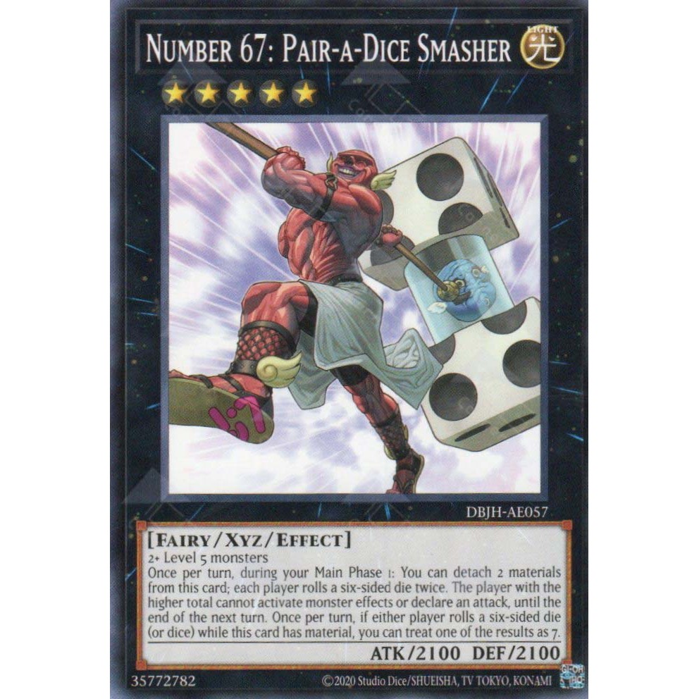 [ Bài Yugioh Chính Hãng ] DBJH-AE057 Number 67: Pair-a-Dice Smasher - Common