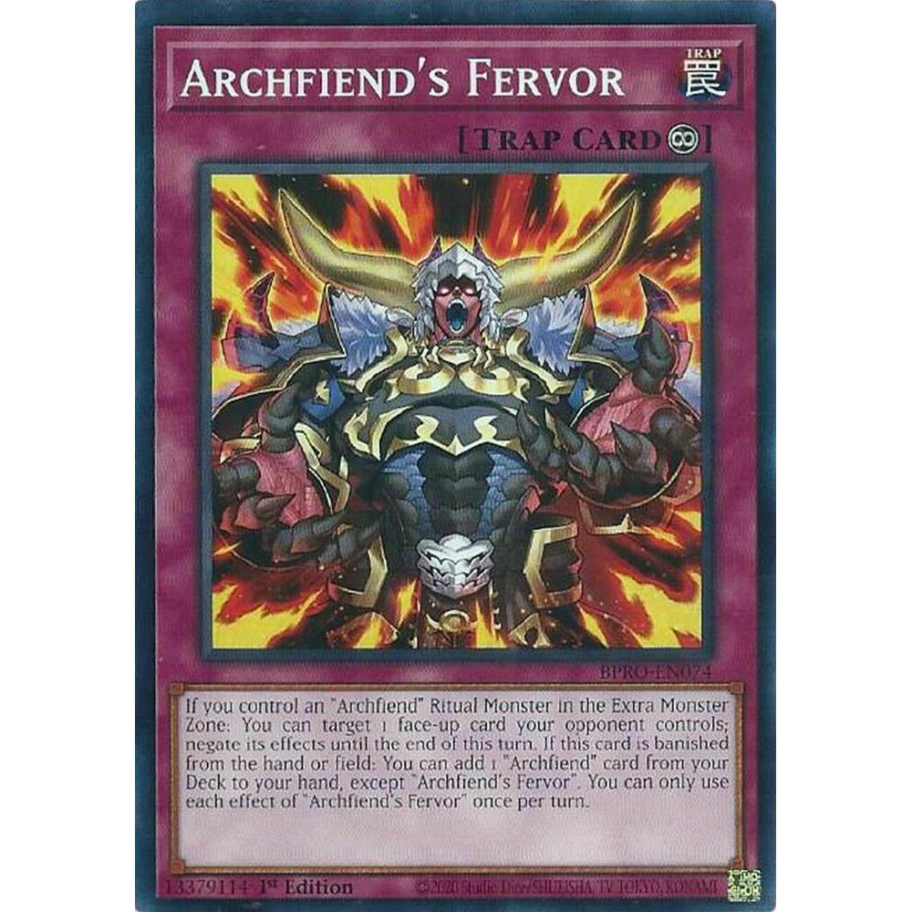 [ Bài Yugioh Chính Hãng ]  Archfiend’s Fervor - BPRO-EN074 - Common 1st Edition