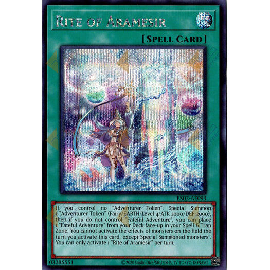 [ Bài Yugioh Chính Hãng ] ES02-AE093 Rite of Aramesir - Secret Rare