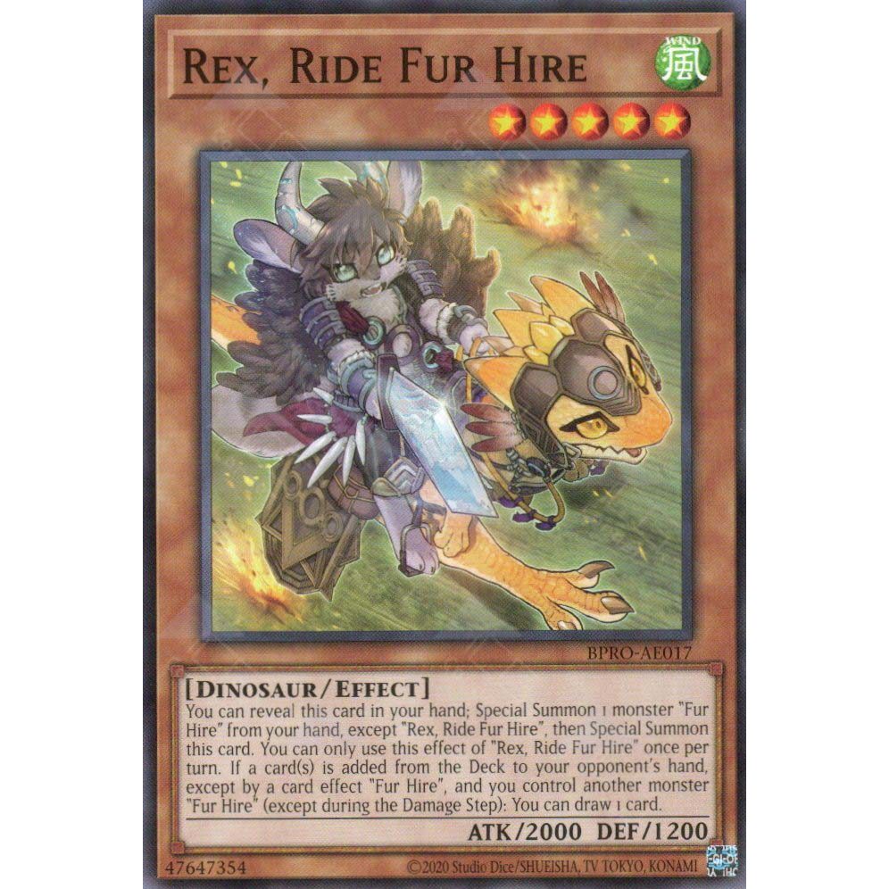 [ Bài Yugioh Chính Hãng ] BPRO-AE017 Rex, Ride Fur Hire - Common