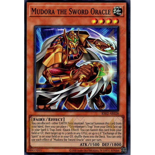 [ Bài Yugioh Chính Hãng ] ES02-AE028 Mudora the Sword Oracle - Super Rare