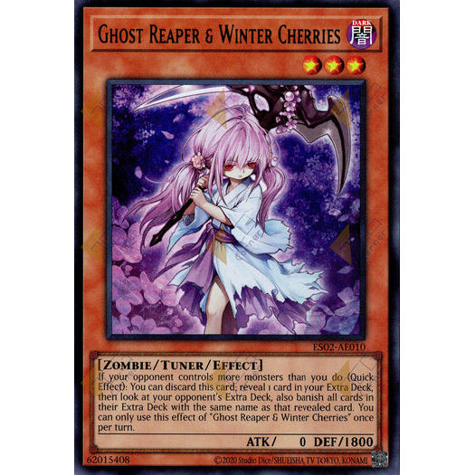 [ Bài Yugioh Chính Hãng ] ES02-AE010 Ghost Reaper & Winter Cherries - Ultra Rare