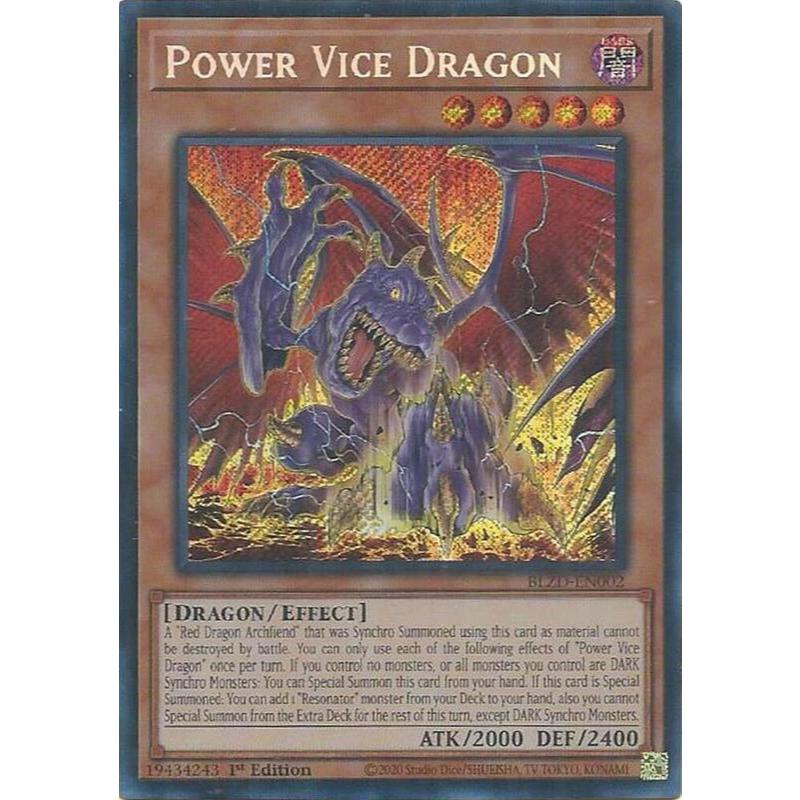 [ Bài Yugioh Chính Hãng ] Power Vice Dragon - BLZD-EN002 - Secret Rare