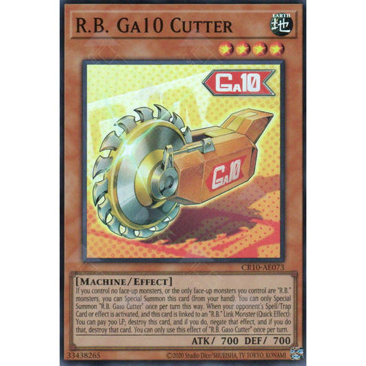 [ Bài Yugioh Chính Hãng ] CR10-AE073 R.B. Ga10 Cutter - Super Rare