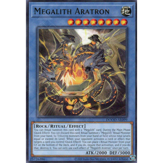 [ Bài Yugioh Chính Hãng ] DOOD-AE099 Megalith Aratron - Rare