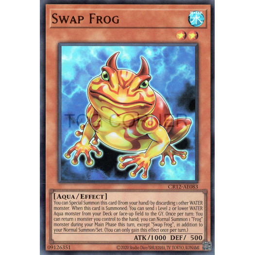 [ Bài Yugioh Chính Hãng ] CR12-AE083/CR12-AES30 Swap Frog - Ultra Rare