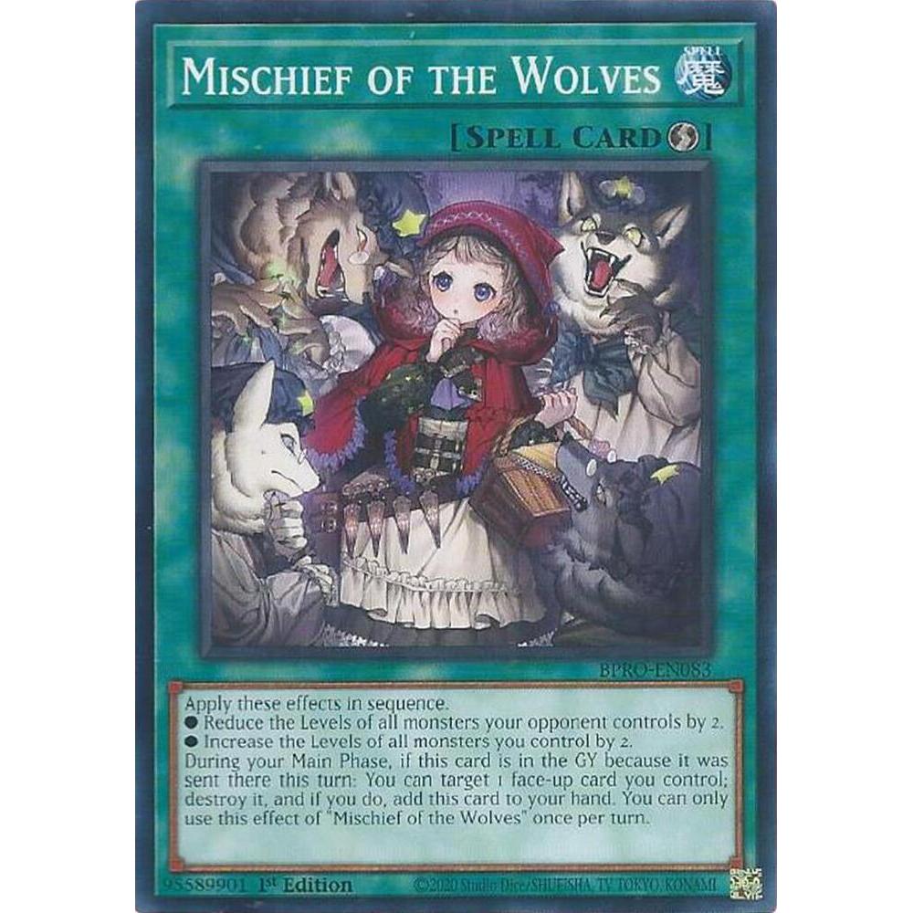 [ Bài Yugioh Chính Hãng ]  Mischief of the Wolves - BPRO-EN083 - Common 1st Edition