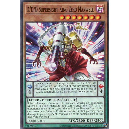 [ Bài Yugioh Chính Hãng ] DOOD-AE084 D/D/D Supersight King Zero Maxwell - Common
