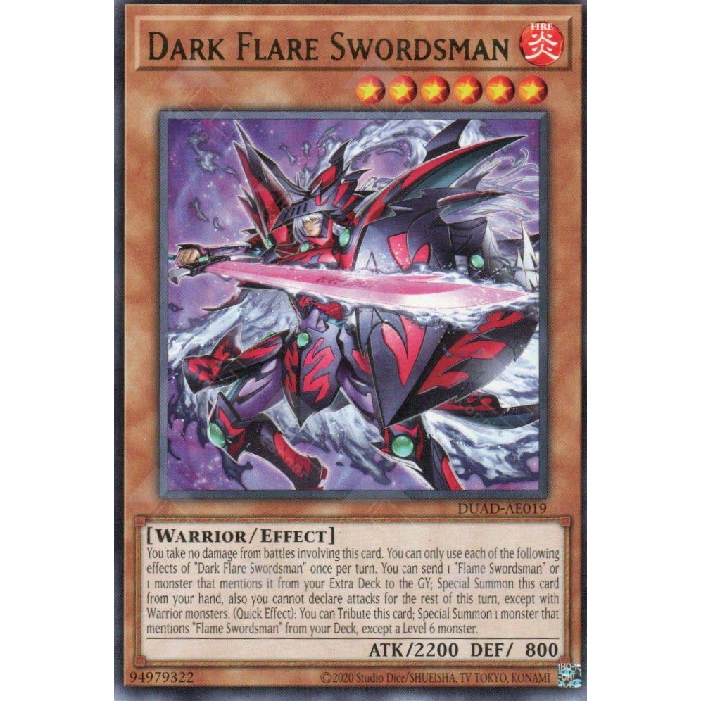 [ Bài Yugioh Chính Hãng ] DUAD-AE019 Dark Flare Swordsman - Rare