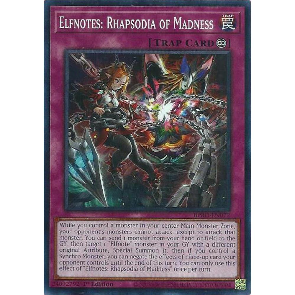 [ Bài Yugioh Chính Hãng ]  Elfnotes: Rhapsodia of Madness - BPRO-EN072 - Common 1st Edition
