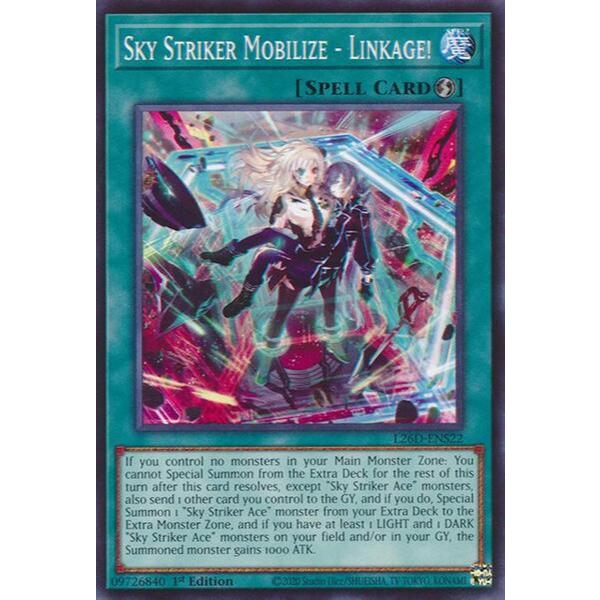 [ Bài Yugioh Chính Hãng ] Sky Striker Mobilize - Linkage! - L26D-ENS22 - Common