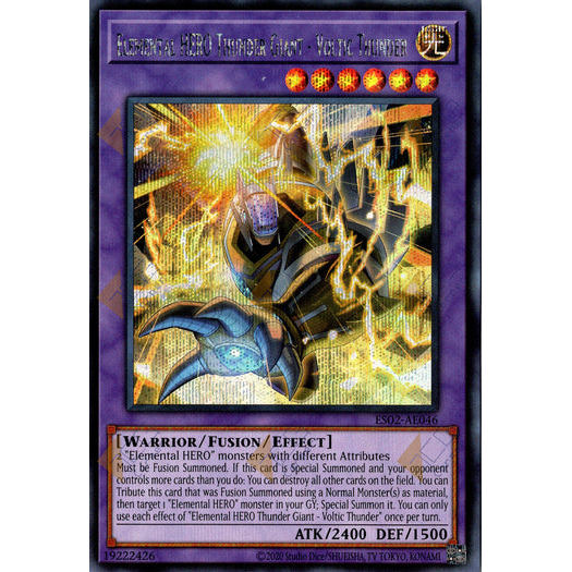 [ Bài Yugioh Chính Hãng ] ES02-AE046 Elemental HERO Thunder Giant - Voltic Thunder - Secret Rare
