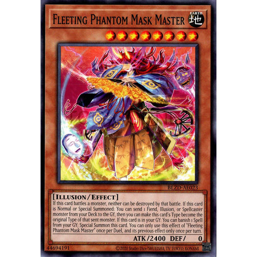[ Bài Yugioh Chính Hãng ] BLZD-AE023 Fleeting Phantom Mask Master - Common